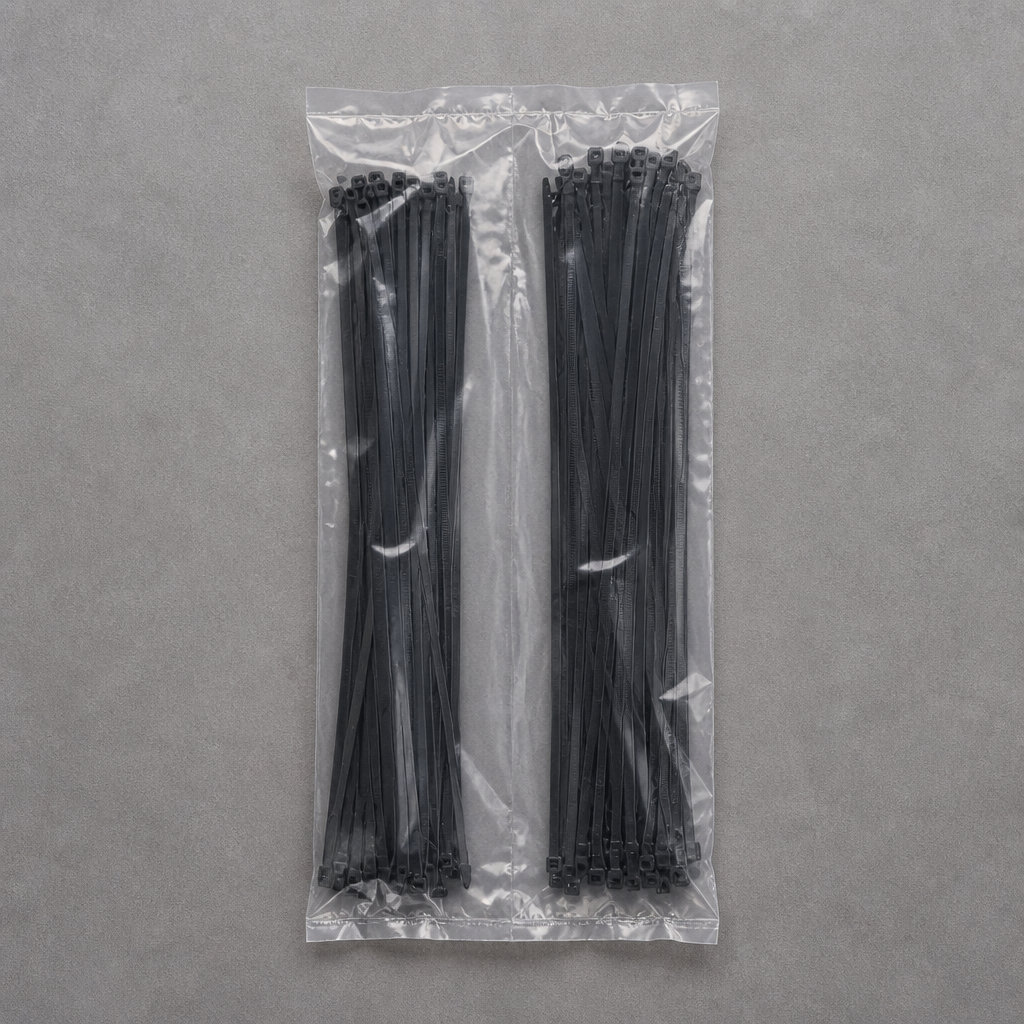 4.8 X 300mm Tie Straps - Black (100 Pcs)
